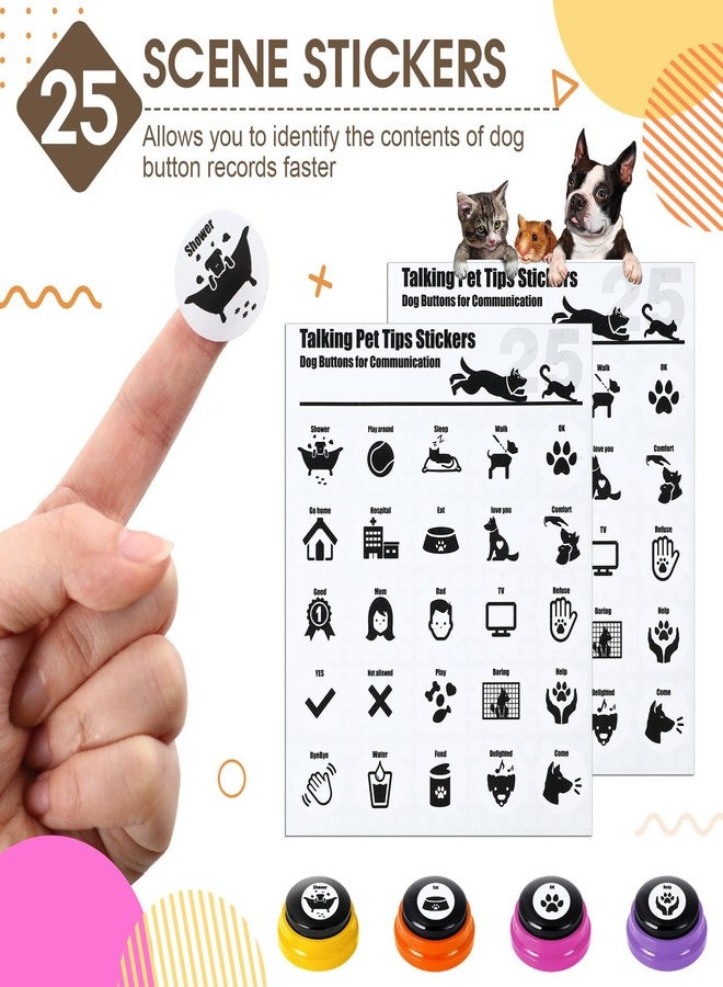 جيريفي مجموعة أزرار جيريفاي للكلاب، 16 قطعة، لتسجيل الصوت، مع ملصقات، 30 ثانية، أزرار تدريب على الكلام للحيوانات الأليفة، مناسبة لتدريب القطط والقطط بشكل تفاعلي. - Image 5